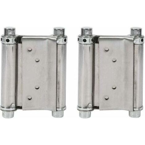 2Pcs Charnières À Ressort Double Action en Acier Inox Charnières de Porte de Saloon Gond Porte Battante, Capacité de Charge Jusqu'à 15 Kg (1/5)
