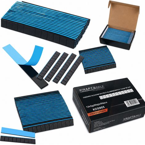 Contrapesos adhesivos para llantas de aluminio 12x5g Kraft&Dele (1/5)