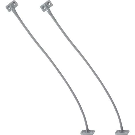 – Limiteur d'ouverture de porte meuble 200mm – Compas de retenue à visser – Plastique gris pour bois dur – Charge maximale 50kg (1/2)