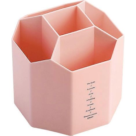 Porte-crayons multifonctionnel, étagère de rangement pour fournitures artistiques de bureau, boîte de rangement de bureau rotative pour stylos, crayons de couleur et pinceaux - Rose (1/5)