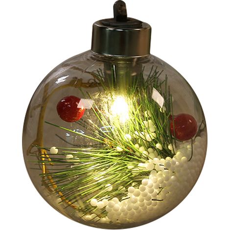 Boule De Noel Led Transparente - Pour Arbre De Noel Mur Ou Table - Decoration Fete Et Occasion Speciale - Lot De 1 (1/5)