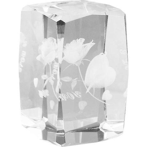 1 rose 3D en cristal (1/3)