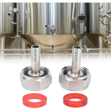 [Keg Coupler] [Stainless Steel] 2PCS American Type Keg Coupler pour 5/16in ID Beer Hose (1/5)