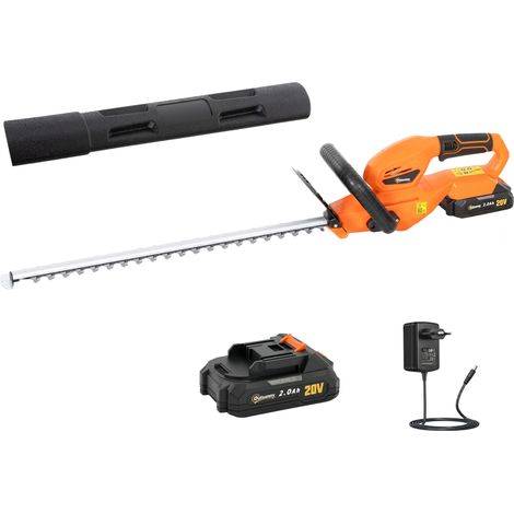 Taille-haies électrique 100 W - Outsunny - lame 51 cm batterie et chargeur - ABS métal - 94x19x17 cm - orange (1/5)