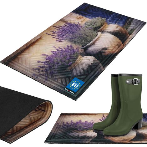 KOTARBAU® Tapis Entrée Intérieur - Polypropylène Gomme - 45 x 75 cm - Paillasson Exterieur Entree - Tapis d'entrée Absorbant - Paillasson Intérieur - Antidérapant - Lavande (1/5)