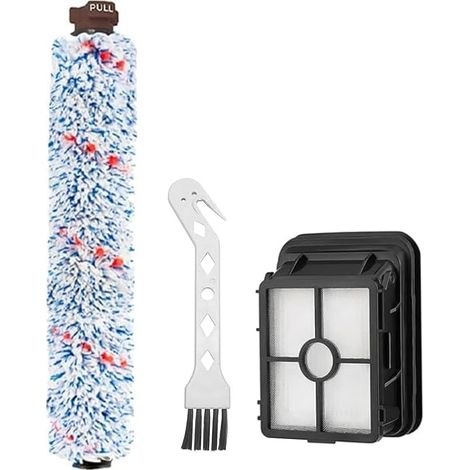 Rouleau de brosse de rechange et Filtre pour aspirateur eau et poussière Bissell CrossWave 1866 17132 2225N 2582N, 1 rouleaux de brosse + 1 filtres + 1 brosse de nettoyage (1/5)