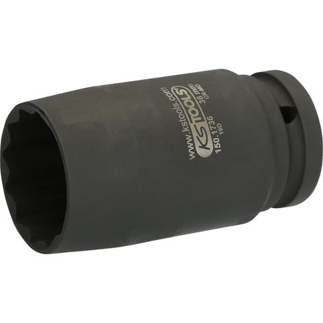 3/4" bussola per avvitatore a impulsi per albero motore dodecagonale, a parete sottile, 36 mm (1/8)