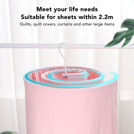 QORVA- Cintre rond en spirale pour draps de couette, support de séchage rotatif innovant, outil de balcon pour la maison (1/5)