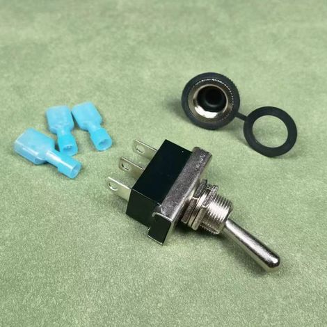 Gebildet Métal ON/OFF/ON Interrupteur à Bascule 25A 12VDC/15A 24VDC/10A 250VAC/ 15A 125VAC SPDT 3Pin Interrupteur à Bascule 3Positions avec Capuchon étanche pour Voiture Automatique KN3D-103