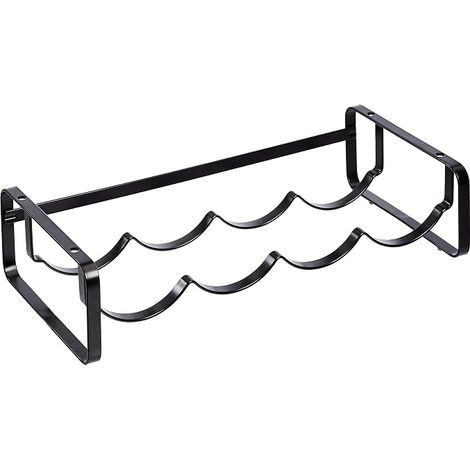 Stapelbares Tischflaschenregal, Schwarz, 9,5 cm (T) x 40 cm (B) x 20 cm (H) (1/5)