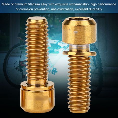 vis de fixation M6x18mm pour frein à disque de vélo avec joint (dorées) (1/5)