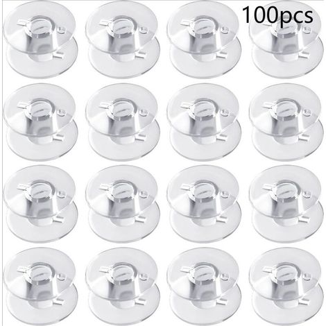 100 Stück Kunststoffspulen, transparente Nähmaschinenspulen für Brother, Singer, Kenmore, Janome und die meisten anderen Nähmaschinen (1/5)