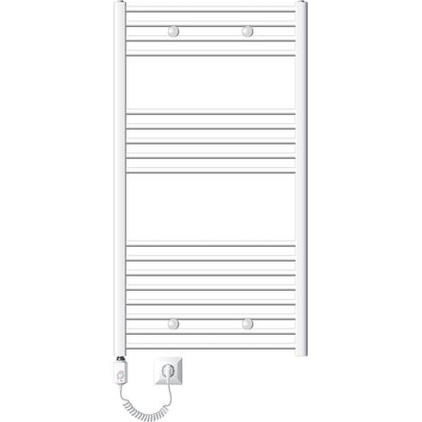 ECD Germany Toallero radiador eléctrico - 750 x 1200 mm - blanco - plano - con conexión lateral - radiador toallero Secador de toallas 1200W (1/5)