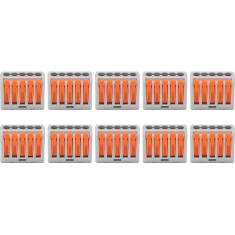 Lot de 10 bornes à sertir pour câbles rigides flexibles, connecteurs rapides pour fils conducteurs, PCT215 (1/5)