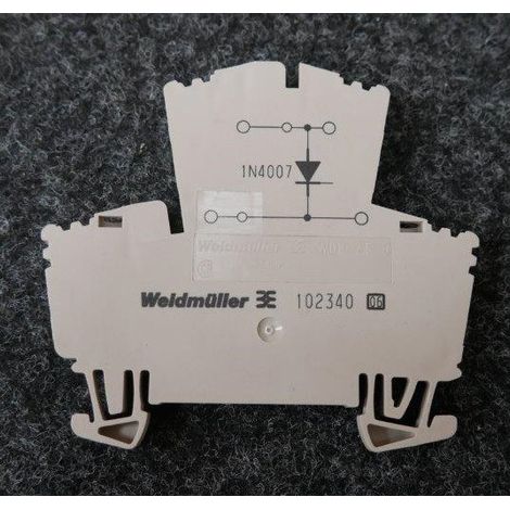 Bloc de jonction beige 2.5mm² 400V 1 A diode 1N 4007 TS 35 raccordement vissé Weidmuller (1/2)