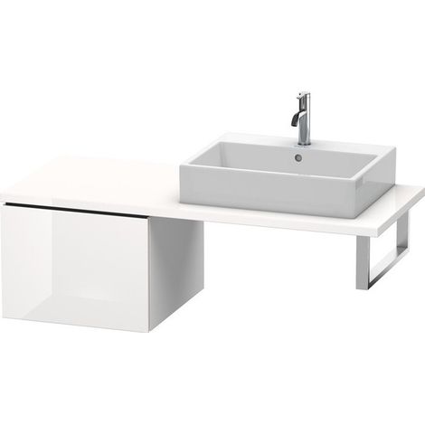 Meuble bas console L-CUBE 400x520x547mm blanc brillant
