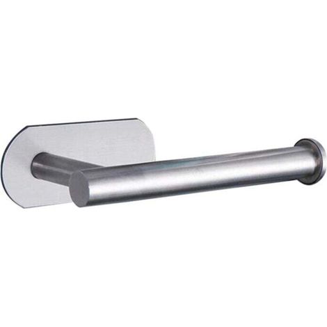 Bohrloser Toilettenpapierhalter für Bad und WC, Edelstahl 304, gebürstetes Nickel (Silber) - Crezuo