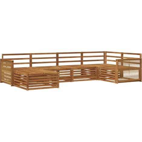 Set di divani da esterno 6 pz Naturale vidaXL (1/5)