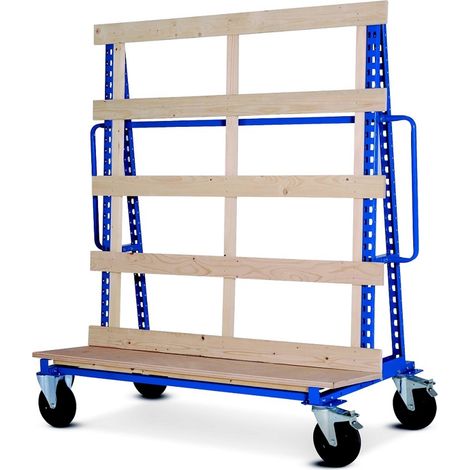 PROVOST - Chariot porte-panneaux simple face en métal - Bleu RAL 5019 (1/3)