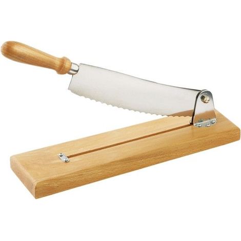 Coupe pain 25 cm en hêtre et inox avec ramasse miette