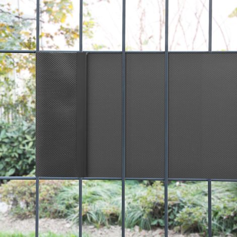 Set di 4 Striscie Frangivista in PVC 'Jesteburg' per Coprire Recinzione di Rete (26,6 m²) Schermatura Protezione Privacy, Frangivento - Antracite [en.casa] (1/5)