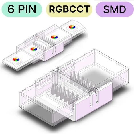 Connettore Rapido Impermeabile per Strisce LED RGB+CCT SMD a 6 Pin