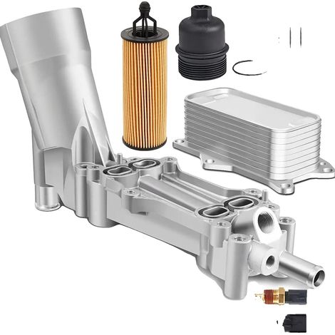 Boîtier d'adaptateur de filtre à huile, compatible avec les moteurs V6 de 3,6 L, construction en aluminium durable, Ensemble (1/2)