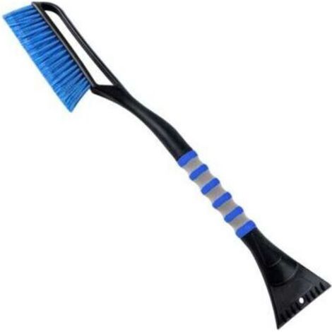 ALLIANDISBrosse de nettoyage de voiture 2en1 Fouet grattoir à glace Grattoir à glace amovible Brosse à feuilles et à pollen (ABS,brosse PVC,68CM) -bleu (1/4)
