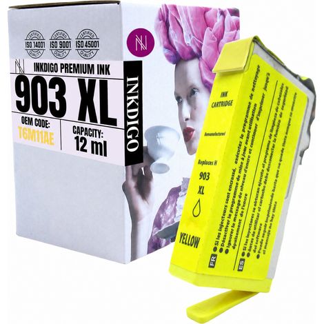 Inchiostro Inkdigo 903XL compatibile con HP OfficeJet 6950, OfficeJet Pro 6860 e 6968, certificato TÜV. (1/4)