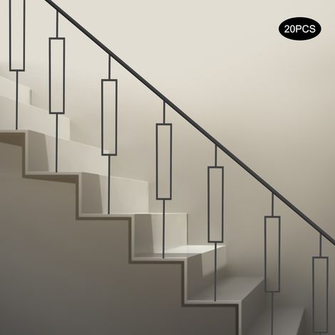Senderpick – Lot de 20 poteaux de balustrade en fer forgé noir – Dimensions 1,27 cm x 111,8 cm – Poteaux creux pour escaliers et terrasses