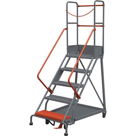 Mobile Stehleiter 6 Stufen - Maximale Arbeitshöhe 3,53m - RLC356-NM