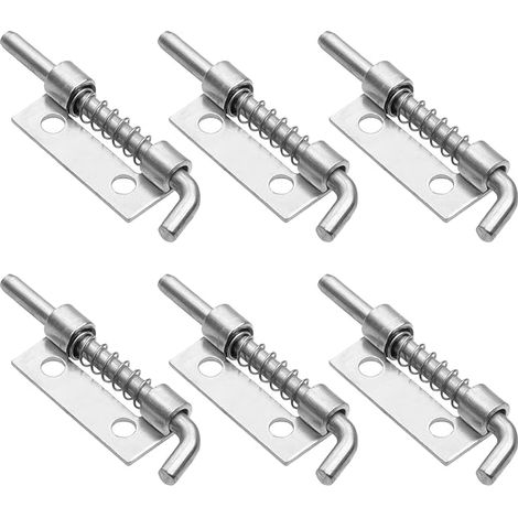 Lot de 6 verrous de porte, verrou de porte d'abri de jardin, pêne en acier inoxydable 304 galvanisé (1/5)