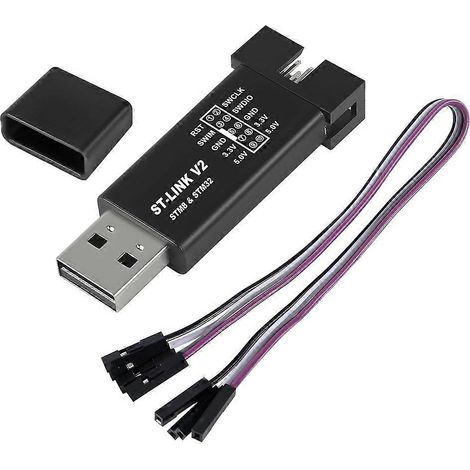 Simulateur ST-Link V2 Mini STM8 STM32 : Téléchargement et programmation avec câble DuPont et protection. (1/5)