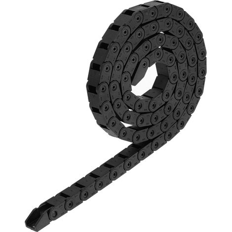 sourcing map R18 8x8mm Chaîne porte-câbles en nylon non ouvrante, 1 mètre avec bornes d'extrémité (1/5)