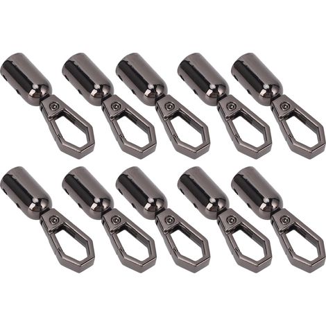 10 Sets Seilendkarabiner aus Zinklegierung mit 8-mm-Loch, Aufhängeglocken-Schnappverschlüsse und 10-mm-Schrauben für Zubehör und Dekoration, Gunmetal (1/5)