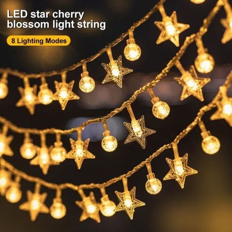 Illuminated Garland - 10 meters - 100 LEDs - PVC - Warm Light - Remote Included