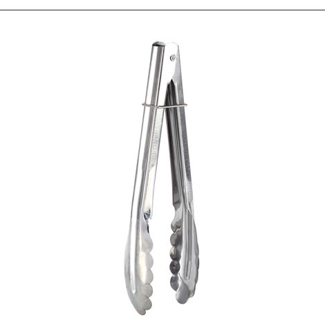 Pince à barbecue en acier inoxydable de 23 cm (9 pouces) - Pince à aliments pour buffet, pain, steak, outils de service de cuisine (1/5)