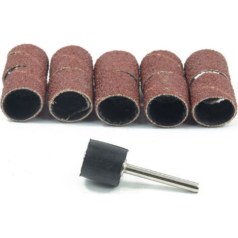 Disque abrasif ponçage métal, tête de meule pour perceuse, rouleau papier émeri anti-rouille, polissage DIY, meule sur tige, 10 pièces, décapage et finition.