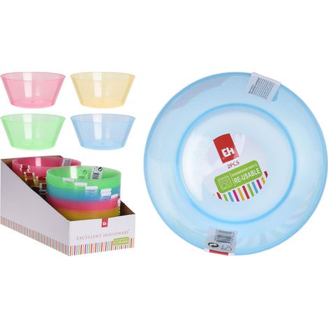 EXCELLENT tazones bol pp 750 ml 15x7,5 cm , Lote 2 bowls PP 750 ml 15x7,5 cmFabricado en plástico de alta calidadApto para lavavajillasPlástico alimenticioMedidas: