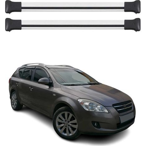 OMAC Aluminium-Dachträger für Kia Ceed I Kombi 2006-2012 – Max. Traglast 75 kg – 2x Silber (1/5)