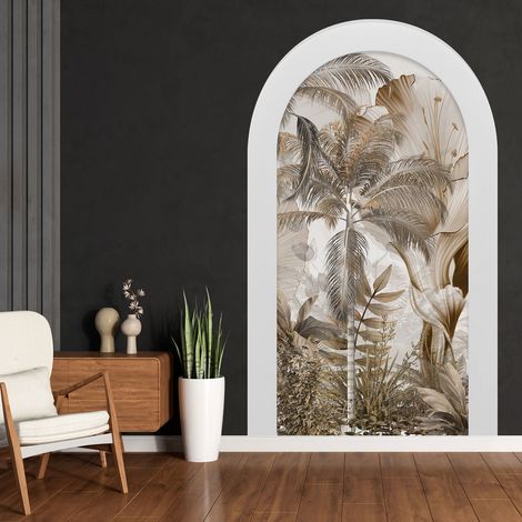 Stickers Trompe l'oeil Arche - Voute - Forêt Tropicale - 70 x 115 cm (1/3)