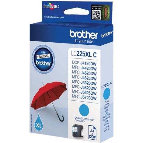 Brother LC-225XLC cartuccia d'inchiostro 1 pz Originale Resa elevata (XL) Ciano (1/4)