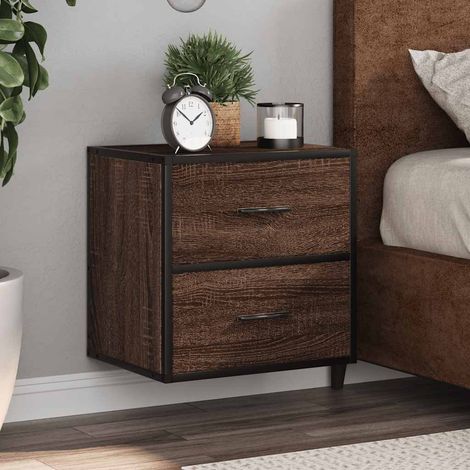 Tables de chevet murales 2 pcs-Lot de 2 Table de nuit flottante chêne marron 40x31x39,5 cm 735124 (1/5)