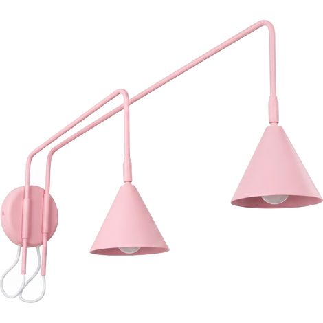 Apliques de pared Nox rosa acero 2xE14 150cm Sollux (1/5)