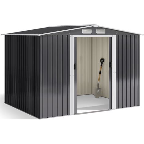 Bealife Metall-Gartenabri 4,77 m² Verzinkter Stahl Anthrazit auf dem Gelände 247 x 193 x 179 cm