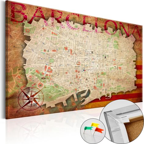 Quadri di sughero - Map of Barcelona [Cork Map] - 60x40 (1/4)