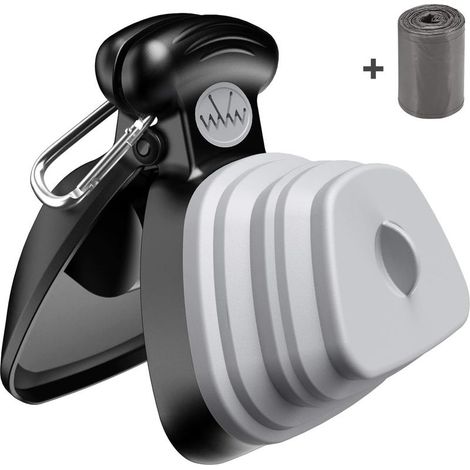 Pet Pooper Scooper, Portable Poop Scoop pour Chien Chat avec Distributeur de Sac, Portable Outil De Nettoyage de Pelles pour Animaux pour Maison ou Extérieur (1 Sac de Déchets en Rouleau Inclus) (1/5)