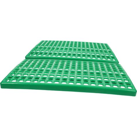 Lot de 2 plaques de sol pour cage à lapin en plastique ABS avec trous d'aération ronds, tapis robustes et durables pour la circulation de l'air et la résistance à l'humidité. Convient pour (1/5)
