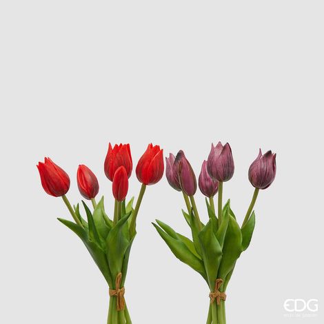 EDG Enzo De Gasperi Bouquet di 5 Tulipani Olis Ass. H 26 Cm Lilac 1 Pz (1/4)