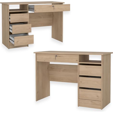 Scrivania Ufficio Function Plus Tvilum 109x48x75 cm con 3 Cassetti e Serratura - COLORE: QUERCIA